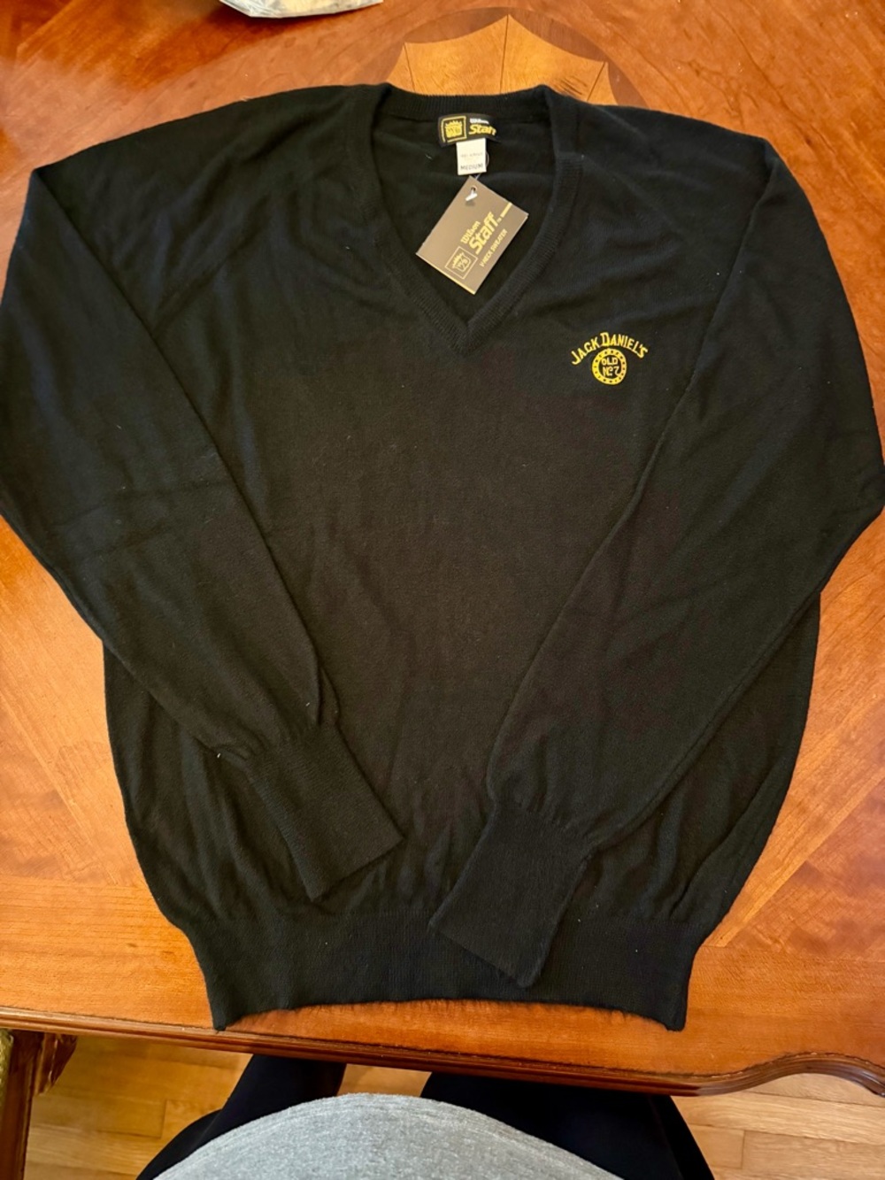 Vintage Jack Daniel’s Vintage Wilson Sweater Men’s Med Black V-Neck NWT Rare